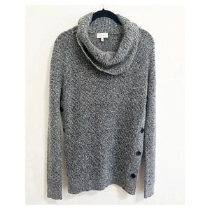 Lucky Brand Wool Mohair Blend Button Side Pull Over Cowl Neck Sweater Size Small